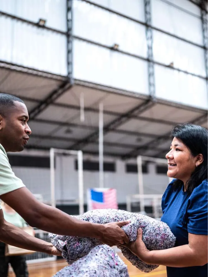 people exchanging goods