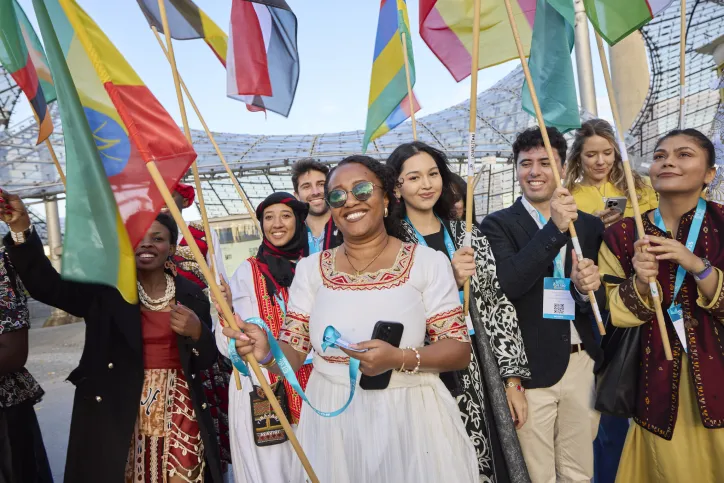 flag bearers with sunglasses